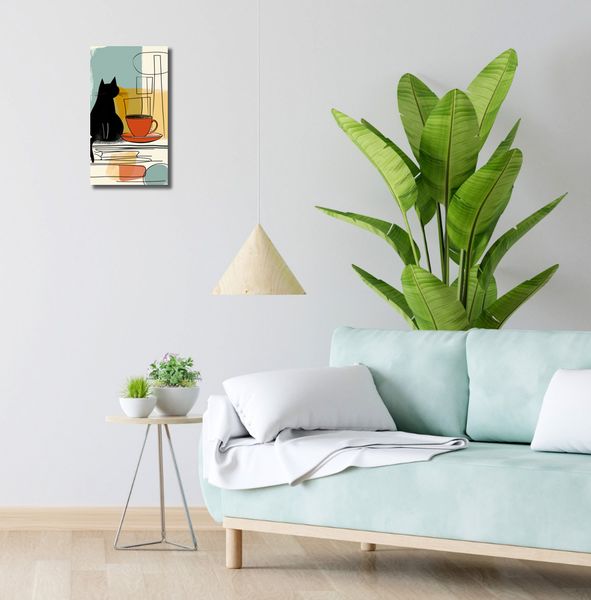 Obraz 20x40cm Kot i Kawa zdjęcie 2