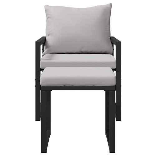 Zestaw Sof na Ogród 4 pcs Czarny 61 x 72.5 x 71 cm Stal na Arena.pl