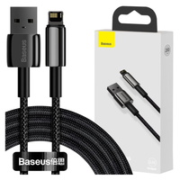 Kabel USB do Lightning Baseus Tungsten Gold, 2.4A, 2m (czarny)