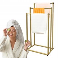 STOJAK ZŁOTY NA RĘCZNIKI WIESZAK STOJĄCY PODŁOGOWY ŁAZIENKOWY METAL LOFT