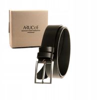 PASEK SKÓRZANY MĘSKI DO SPODNI CASUAL 120 KLASYCZNY CZARNY SKÓRA