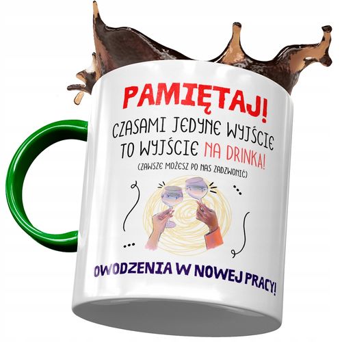 Kubek Zielony Na Pożegnanie Z Pracy Na Prezent Z Nadrukiem Ze Zdjęciem na Arena.pl