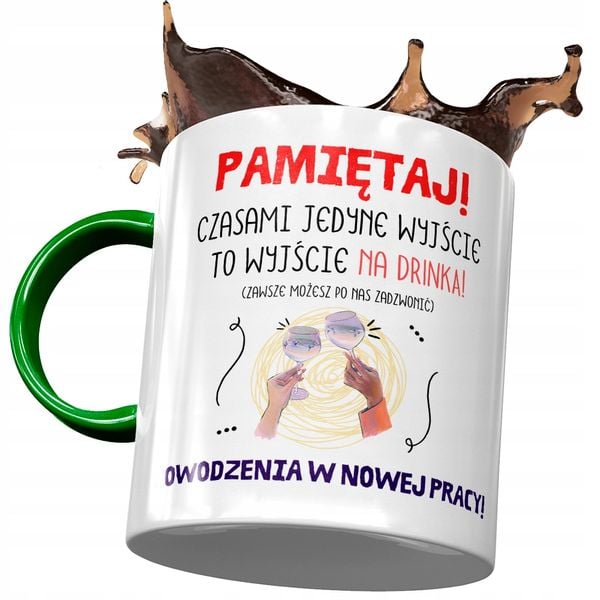 Kubek Zielony Na Pożegnanie Z Pracy Na Prezent Z Nadrukiem Ze Zdjęciem zdjęcie 1