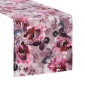 Bieżnik welwetowy dwustronny w kwiaty VELVET 35X180 różowy