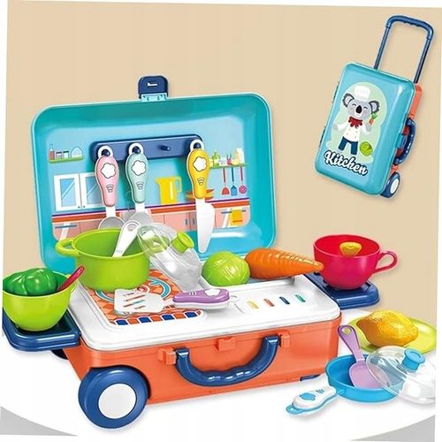 ZESTAW KUCHNIA W WALIZCE Kuchenka do gotowania ZABAWKA DLA DZIECI WALIZKA na Arena.pl