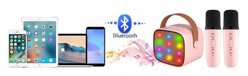 MIKROFON BEZPRZEWODOWY KARAOKE GŁOŚNIKIEM BLUETOOTH GŁOŚNIK Z KOLOROWYM LED na Arena.pl