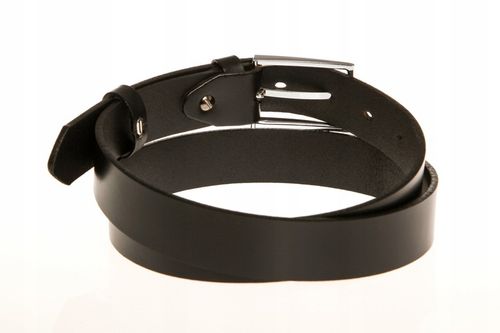 PASEK SKÓRZANY MĘSKI DO SPODNI CASUAL 120 KLASYCZNY CZARNY SKÓRA na Arena.pl