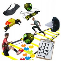 MEGA ZESTAW PIŁKARSKI DRABINKA PACHOŁKI TRENER PODAŃ SPADOCHRON Koordynacja