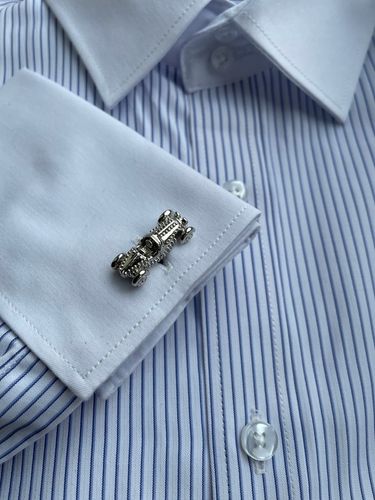 Spinki do mankietów EXC Bolid Wyścigówka Formuła 1 Gokart Srebrna Strzała na Arena.pl