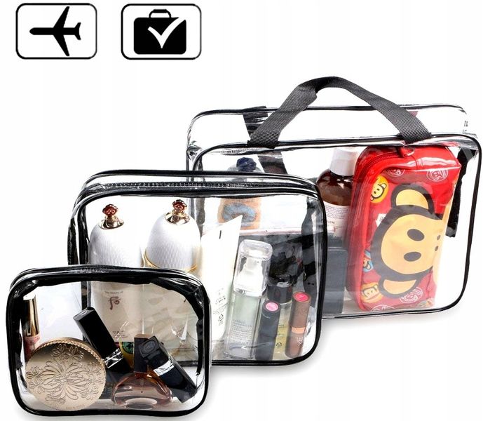 Zestaw kosmetyczka torba 3w1 przeźroczysta pojemna  E11 zdjęcie 2