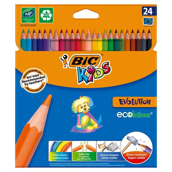 kredki ołówkowe bic evolution ecolutions 24 kolory zdjęcie 1