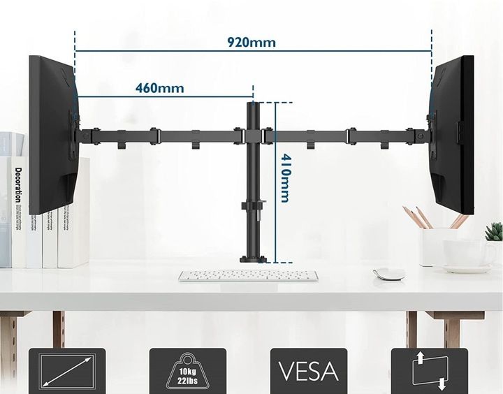 Uchwyt biurkowy podwójny 2x LCD max. 32 BONTEC zdjęcie 3