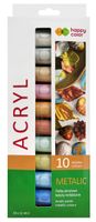FARBY AKRYLOWE METALICZNE 10KOL 12ML HAPPY COLOR