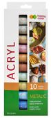 FARBY AKRYLOWE METALICZNE 10KOL 12ML HAPPY COLOR