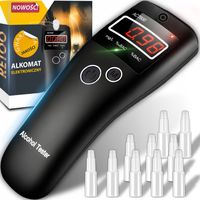 PRECYZYJNY PROFESJONALNY ALKOMAT CYFROWY LCD KALIBRACJE 10x USTNIKI TESTER