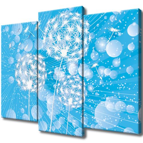 Obraz 90X70 Dmuchawce Abstrakcja Błękitne Tle na Arena.pl
