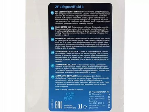 ZF ZESTAW DO WYMIANY OLEJU W SKRZYNI BIEGÓW 8HP 1087.298.365 na Arena.pl