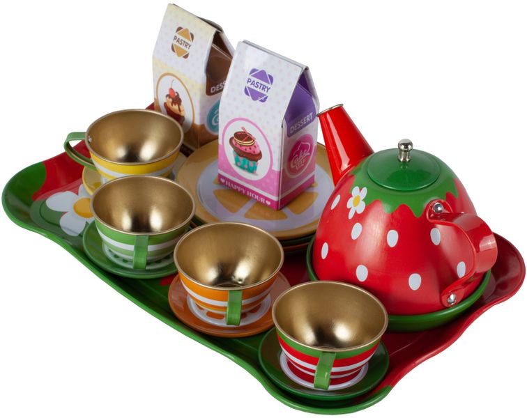Zestaw do Herbatki Serwis Metalowy do Zabawy 16el zdjęcie 16
