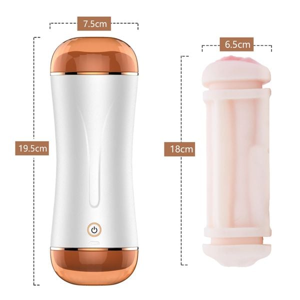Masturbator-Boss Series-Vibrating Masturbation Cup USB 10 function + Interactive Function / Double Ends zdjęcie 7