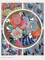 Plakat 75x100cm Kwiaty Art Deco v.11, Bénédictus Vintage do Salonu
