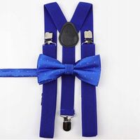 Komplet SZELKI męskie i MUCHA męska niebieskie