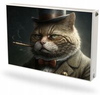 Mata magnetyczna magnes na grzejnik na wymiar ELEGANCKI KOT W KAPELUSZU