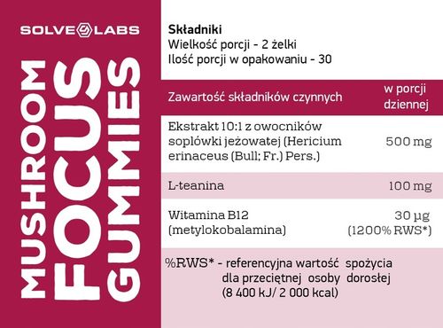 Żelki z Lion's mane Focus Gummies vegańskie i bez cukru na Arena.pl