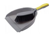 Zmiotka szczotka do zamiatania z szufelką z gumką AMARILLO szary żółty