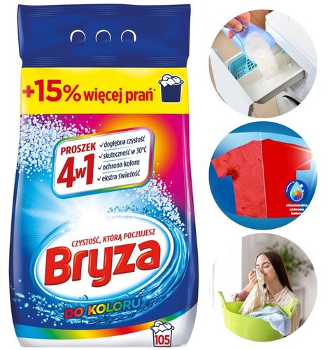 BRYZA 4w1 Proszek Do Prania KOLORÓW Czystość Świeże Pranie 6,825 kg na Arena.pl