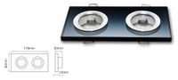 Oprawa szklana kwadrat czarna 90x28x10mm