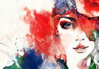 FOTOTAPETA portret kobiety ABSTRAKCJA watercolor