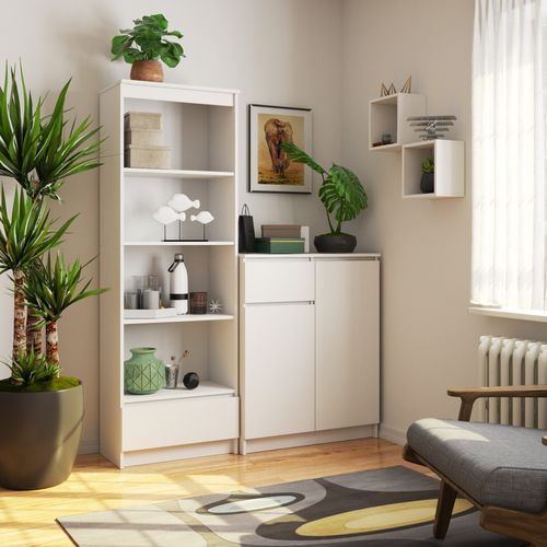 REGAŁ R 60 cm CLP 1 SZUFLADA 4 PÓŁKI BIAŁY na Arena.pl