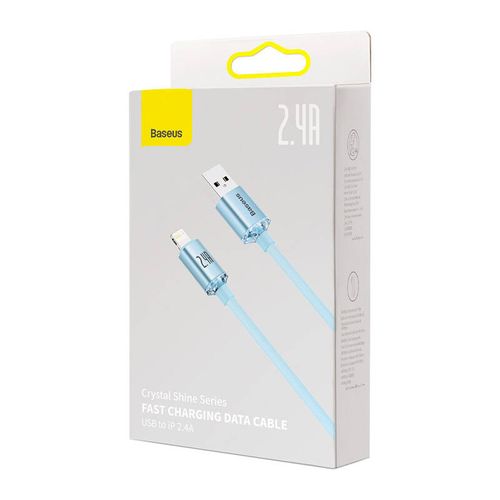 kabel usb do ip baseus crystal shine, 2.4a, 1.2m (niebieski) na Arena.pl