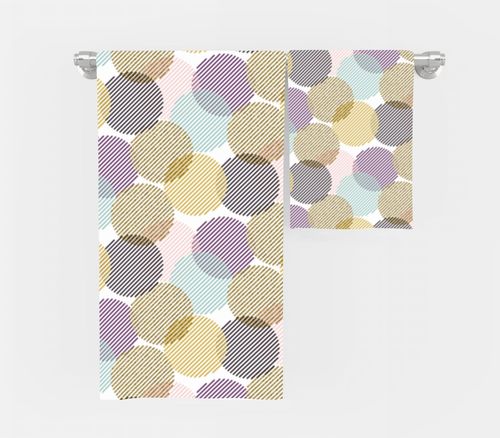 RĘCZNIK Kolorowe okręgi z twoim dowolnym tekstem 200x70cm 031K na Arena.pl