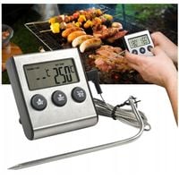 Termometr Kuchenny Elektroniczny LCD Cyfrowy do Pieczenia z Sondą Minutnik