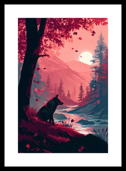 Plakat 20x30cm Wilk Przy Brzegu Lasu zdjęcie 3