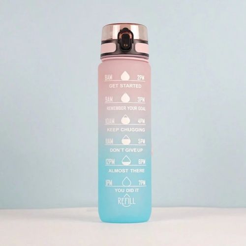 butelka na wodę, bidon z miarką 1l ombre róż z miętą bd14 na Arena.pl