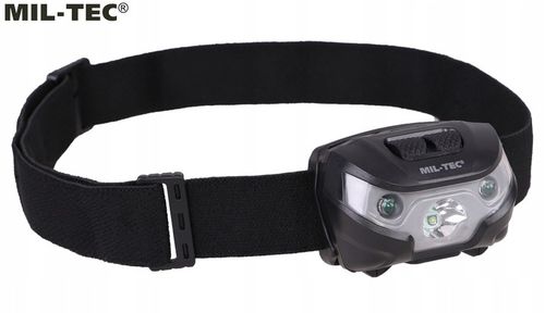 Latarka czołowa czołówka Mil-Tec 200 lumenów LED CREE XPE biała czerwona na Arena.pl