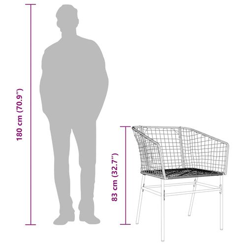 3-częściowy zestaw ogrodowy z czarnego polirattanu i szkła na Arena.pl