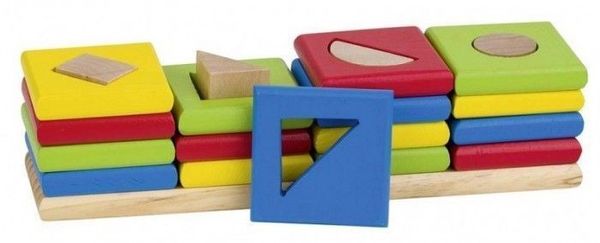 Edukacyjny drewniany sorter 4 kształty GOKI
