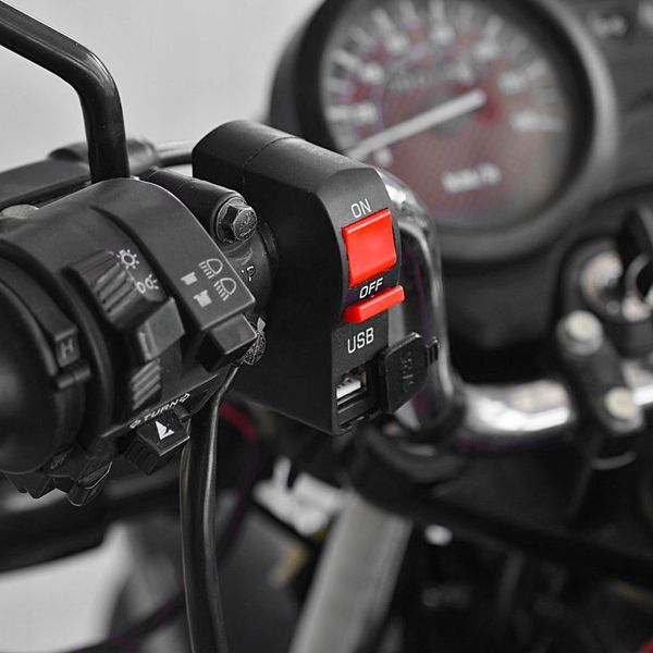 PRZEŁĄCZNIK WŁĄCZNIK ŁADOWARKA MOTOCYKL LED USB 2A zdjęcie 2