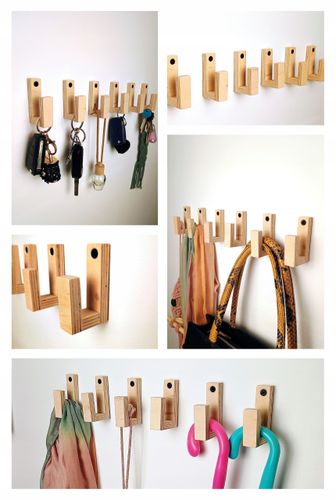 Wieszaki scienny drewniany na klucze przybory kuchenne czapki Sklejka Eko na Arena.pl