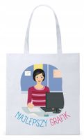 Dla Grafika Na Prezent Torba Eco Biała Shopper Z Nadrukiem Ze Zdjęciem
