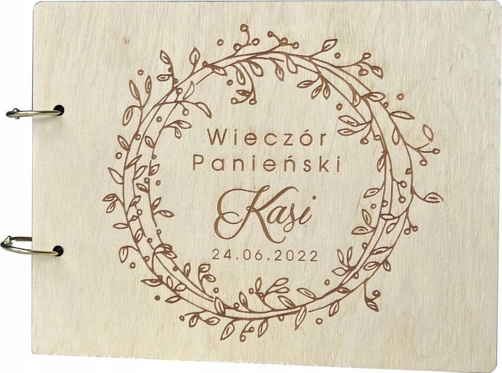 DREWNIANY ALBUM WIECZÓR PANIEŃSKI PREZENT zdjęcie 1