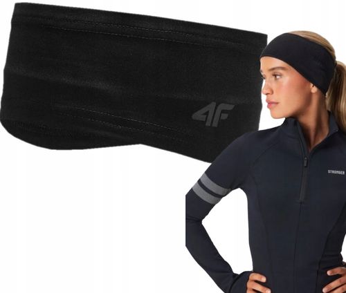 OPASKA NA GŁOWĘ 4F 4FAW23ABANU049 20S DO BIEGANIA NA ZIMĘ CZARNY ROZM S/M na Arena.pl