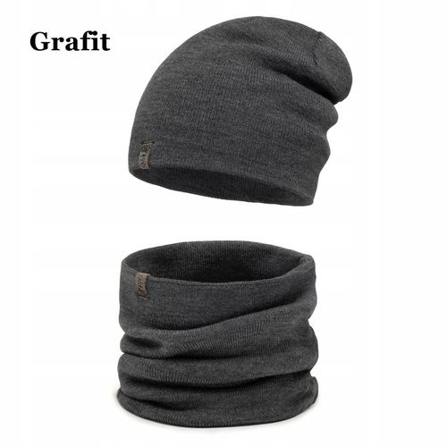 MODNY ciepły KOMPLET MĘSKI CZAPKA + KOMIN TUBA na jesień i zimę kolor M2 na Arena.pl