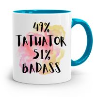 Dla Tatuażystki Tatuażysty Kubek Błękitny Prezent Z Nadrukiem Ze Zdjęciem