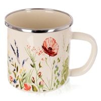 Kubek Emaliowany Kuchenny Mały Garnek Garnuszek z Uchwytem Maki 400 ml