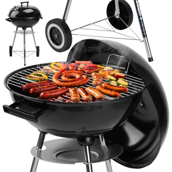 Grill węglowy ogrodowy RUND czarny zdjęcie 3