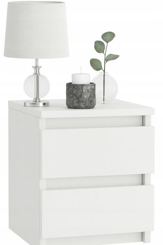 Szafka nocna 2 szuflady, komoda, stolik nocny, biała, sypialnia, meble na Arena.pl